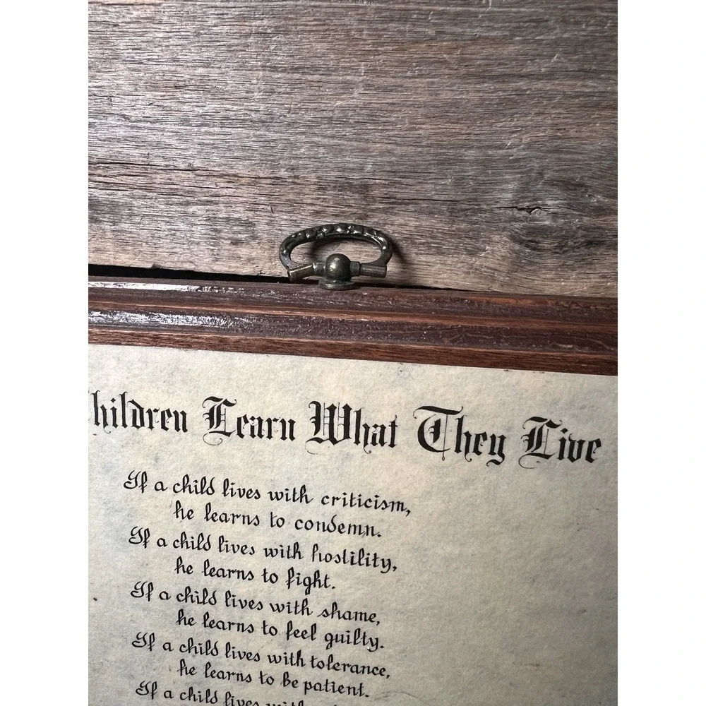 Vintage Handmade Wooden Wall Plaque MCM Dorothy Law Nolte 1954 Poem